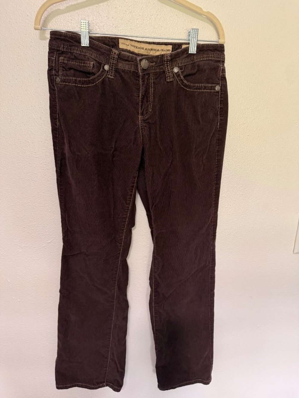 Nine West Vintage American Cords Brown Mid Rise Bootcut Womans 6